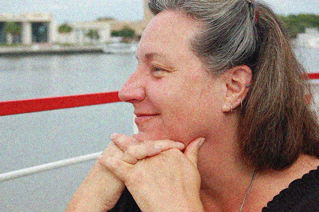 Cindy on Savannah River Cruise texturized photo