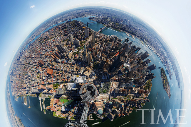 Time Magazine 360 degree panoramic photo shot from the top of the Freedom Tower