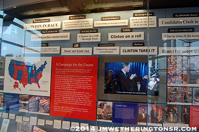An exhibit highlighting President Clinton's first campaign for President.