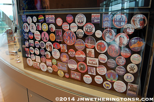 A multitude of various campaign buttons.