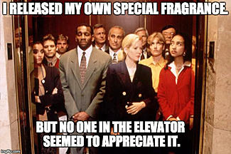 Special fragrance on an elevator