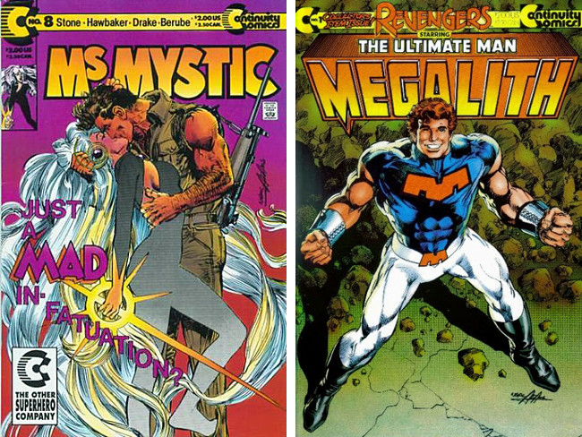 Ms. Mystic and Megalith covers by Neal Adams