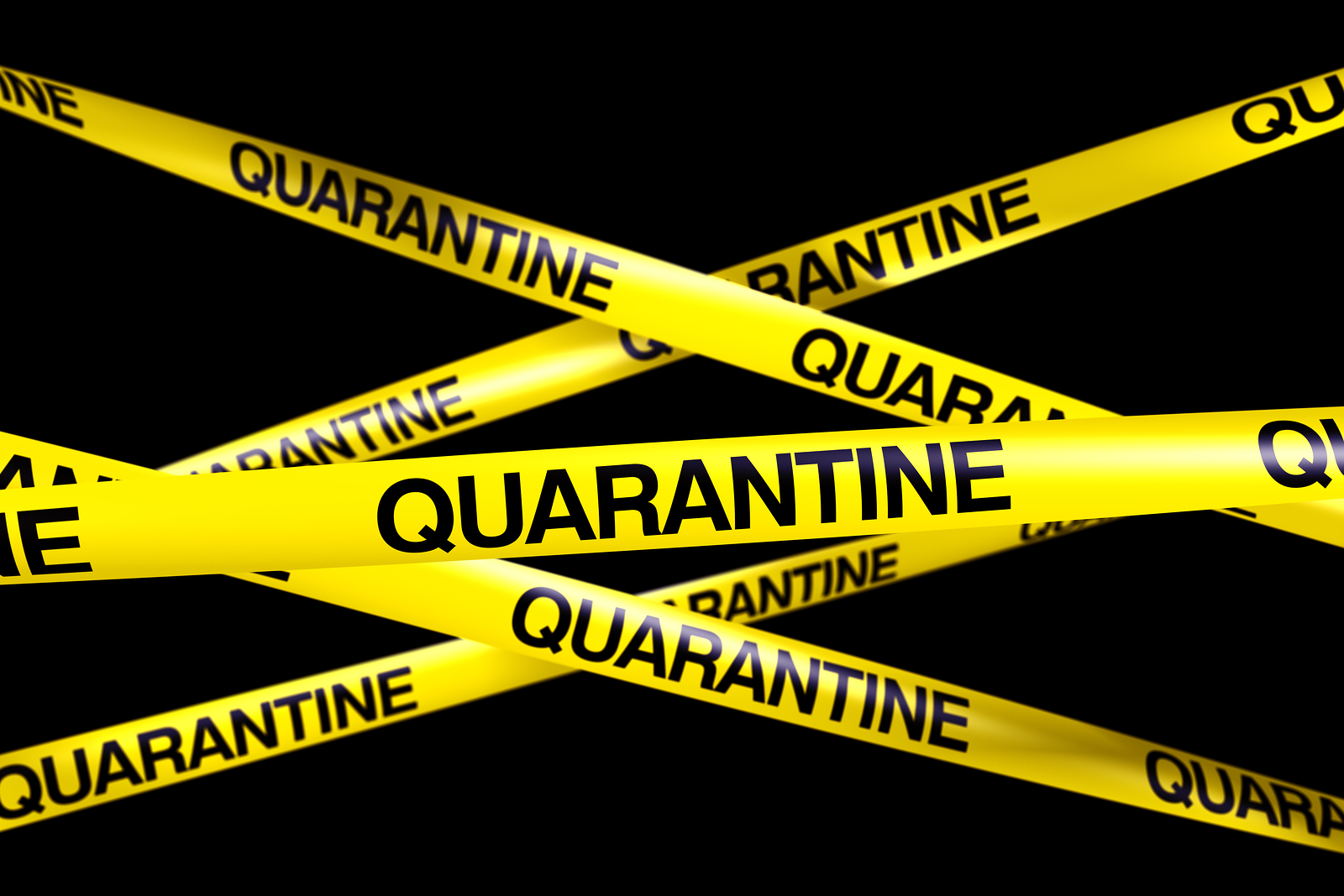 Quarantine tape spread out