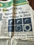 Newspaper headline from March 7, 1970 predicting the 2024 total solar eclipse.
