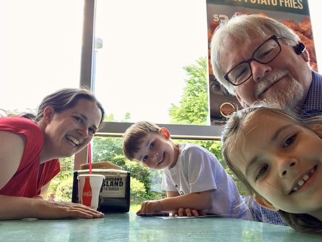 Wendy and I with Maxwell and Jade in 2017.